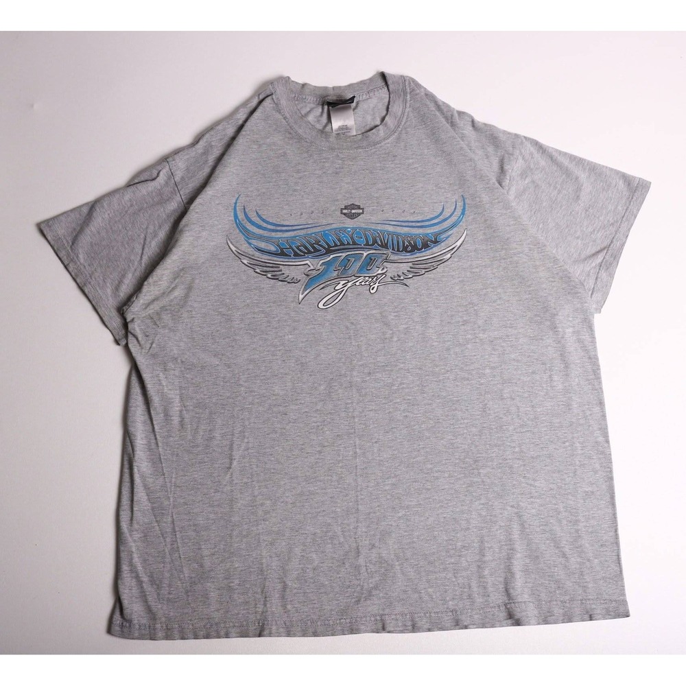 Harley-Davidson 100th Anniversary T-Shirt 2XL Gray Twin Cities MN 1903-2003